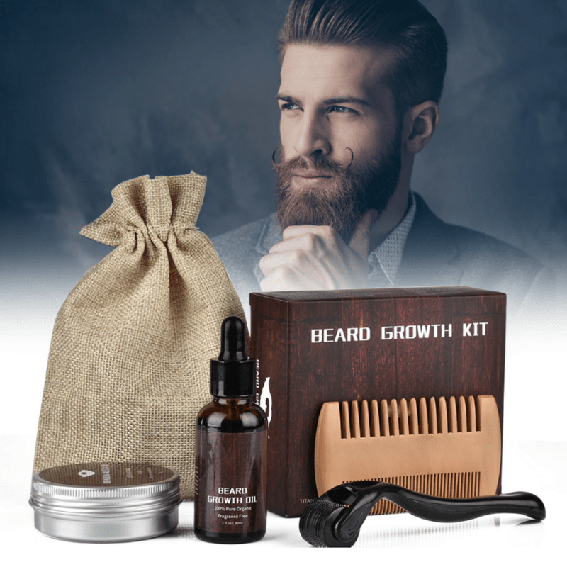 Beard Growth Kit - Dermaroller & Natural Oil Care Set