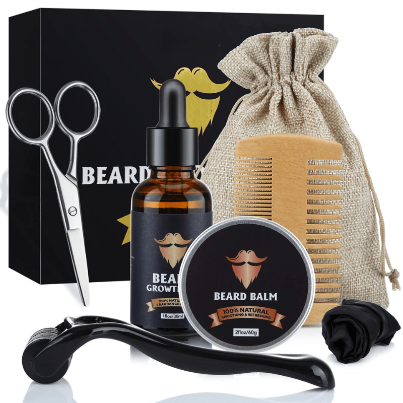 Beard Growth Kit - Dermaroller & Natural Oil Care Set