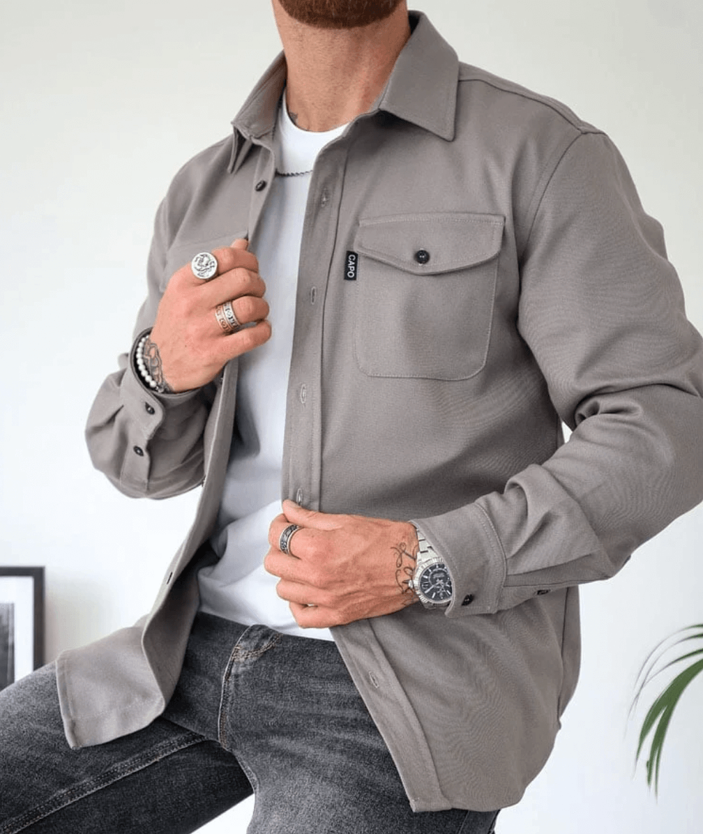 Modern Men's Shirt Jacket - Slim Fit for Any Occasion