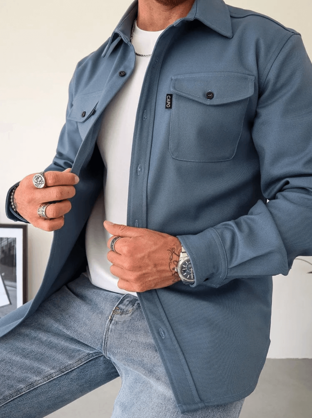 Modern Men's Shirt Jacket - Slim Fit for Any Occasion