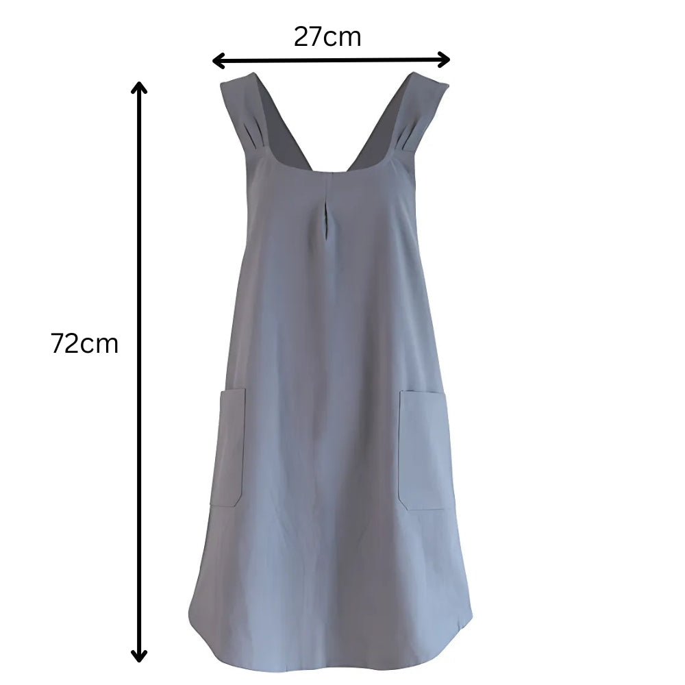 Korean-Inspired Cross-Back Apron Dress, Cotton Linen
