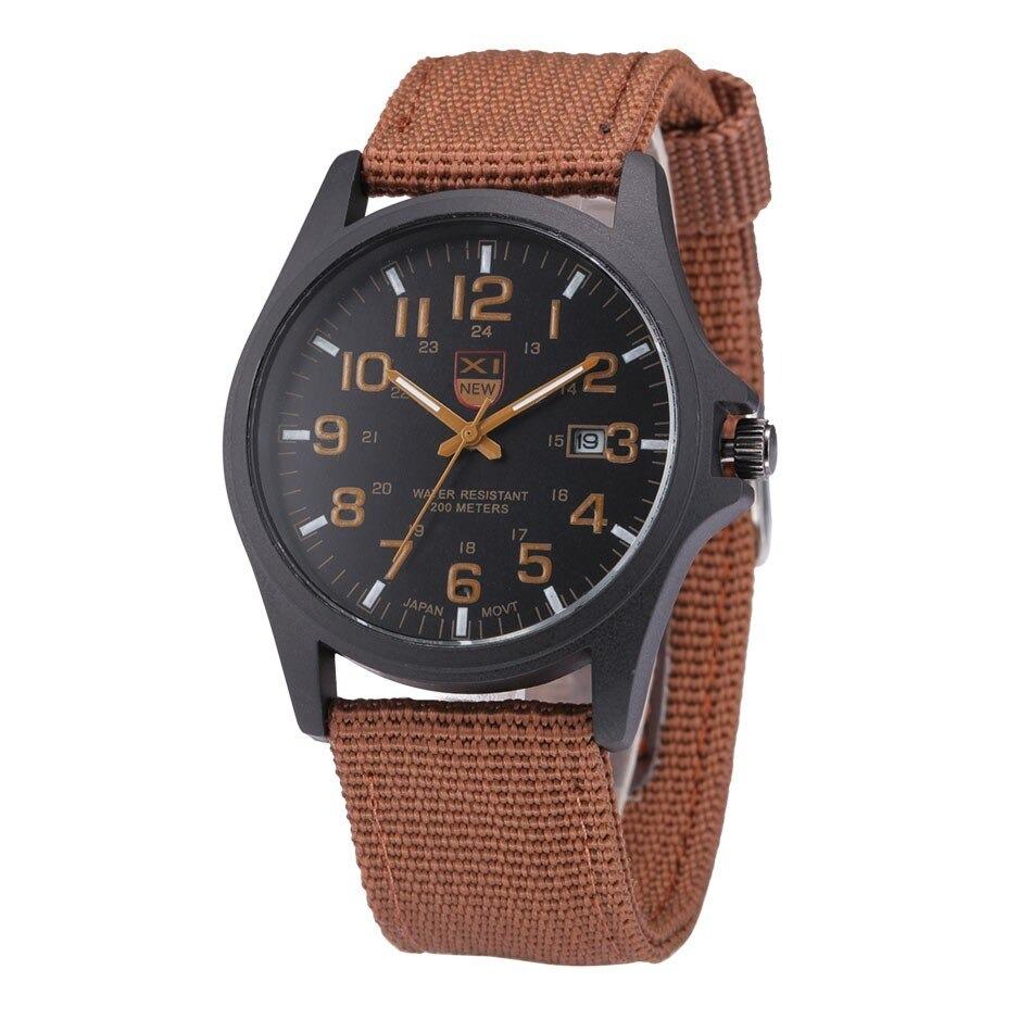 Tactical Men's Watch – Waterproof 50m, Shock-Resistant, Night Light