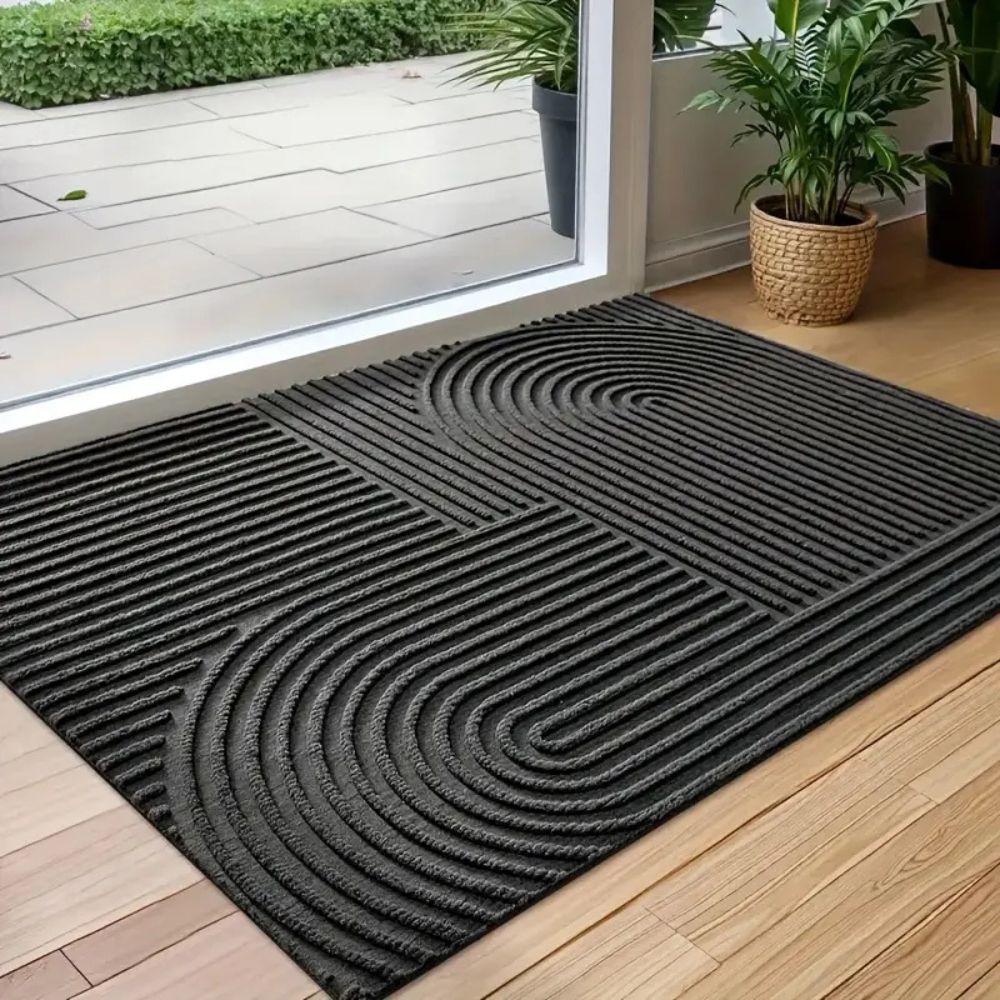Curved Thread Line Microfibre Door Mat