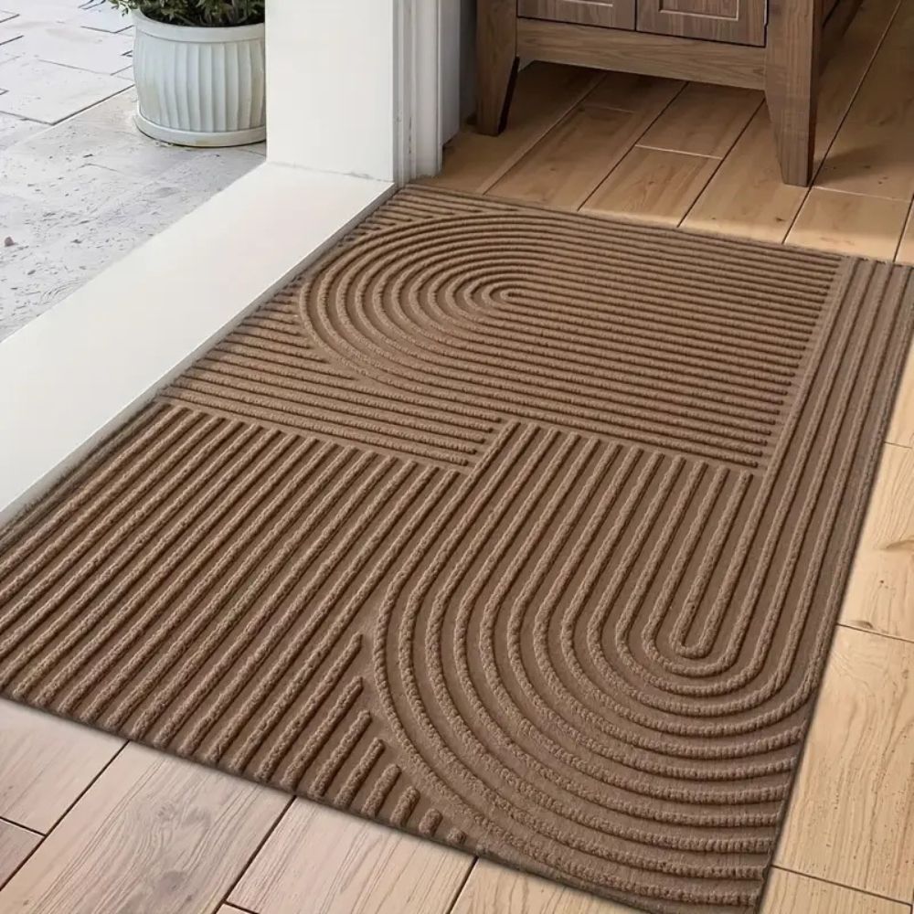 Curved Thread Line Microfibre Door Mat