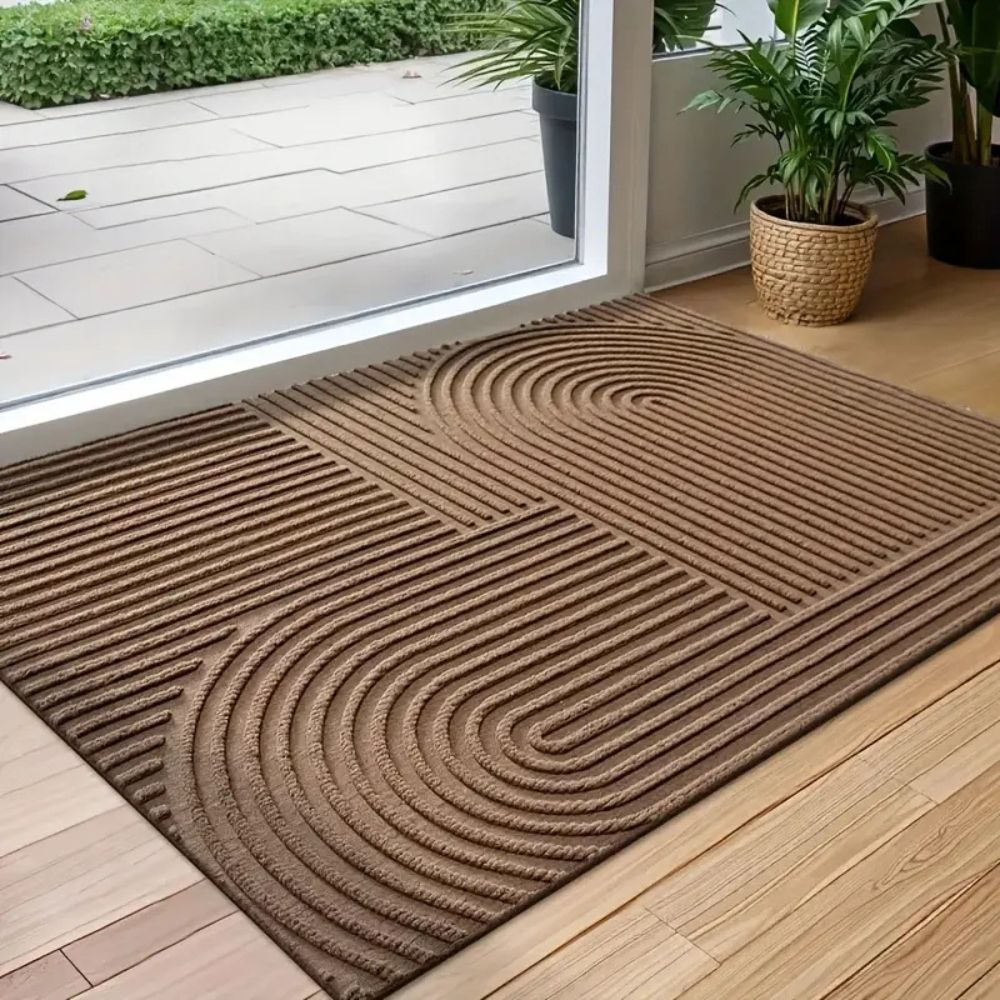 Curved Thread Line Microfibre Door Mat