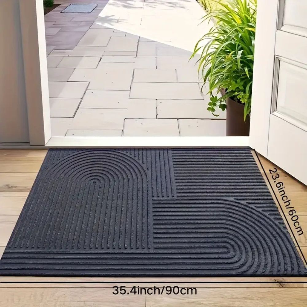 Curved Thread Line Microfibre Door Mat