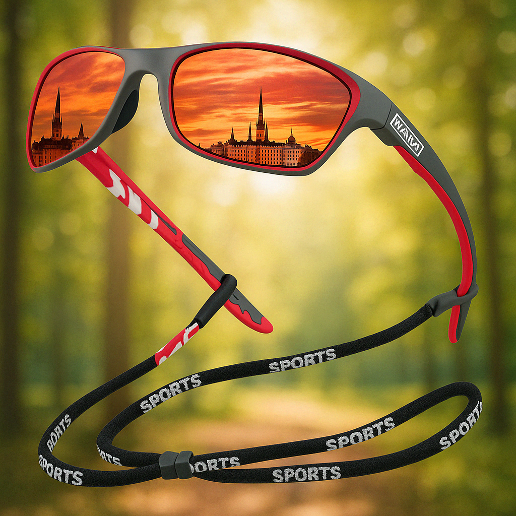 Polarized Sports Sunglasses - UV400 Red Mirror Lens