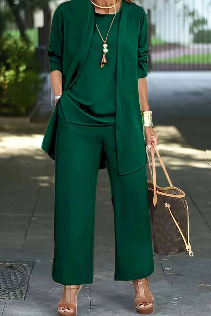 3-Piece Summer Lounge Set with Flowy Pants & Cover-Up
