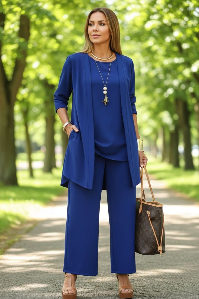 3-Piece Summer Lounge Set with Flowy Pants & Cover-Up