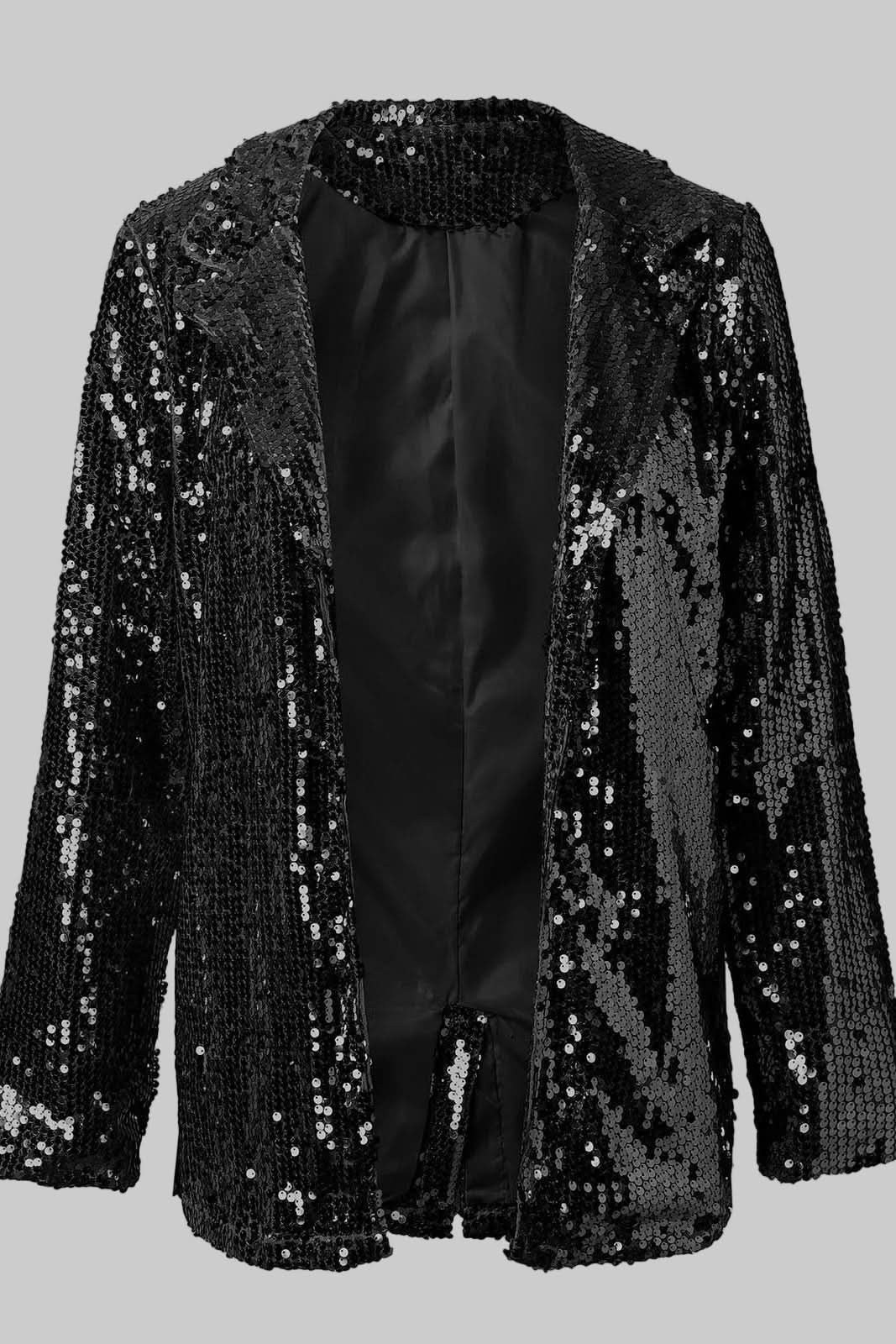Shimmering Sequin Blazer with Tailored Fit