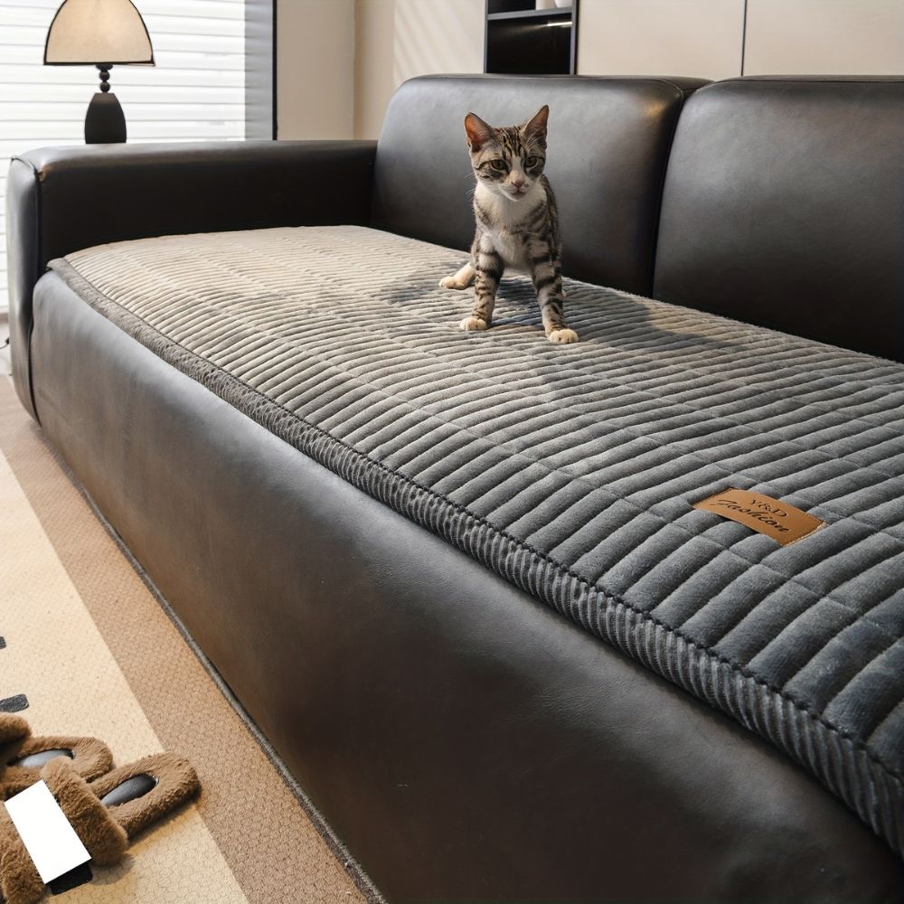 Quilted Sofa Cushion Cover Protector, Plush Comfort