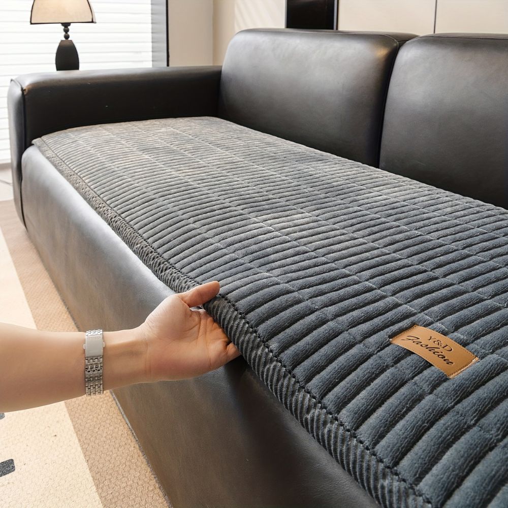 Quilted Sofa Cushion Cover Protector, Plush Comfort