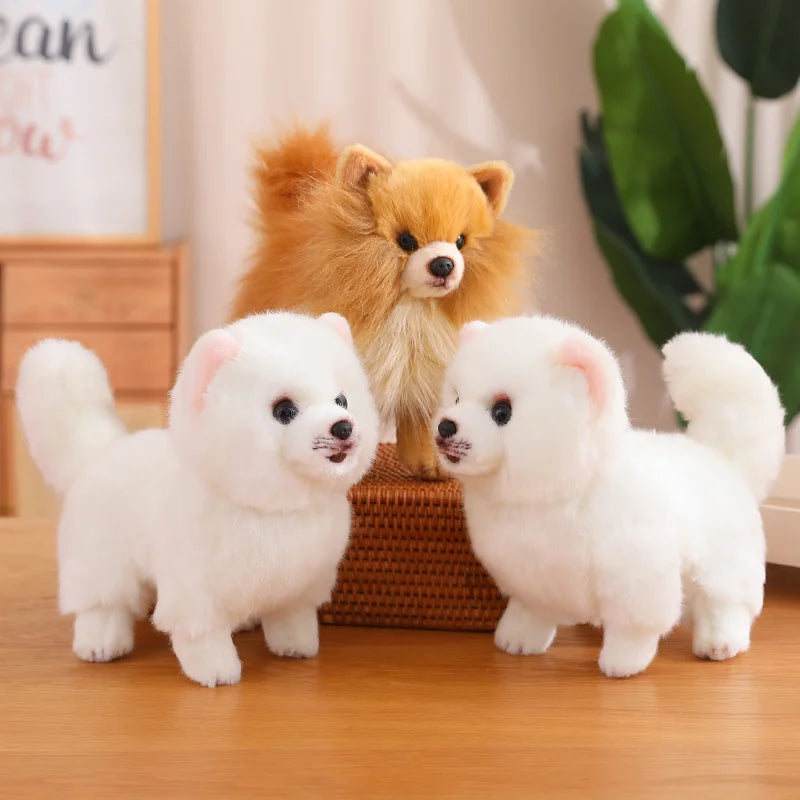 Plush Pomeranian Dog Toy - Realistic 12-Inch Stuffed Animal
