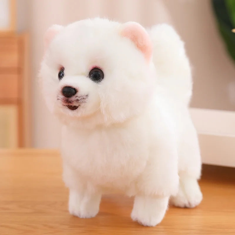 Plush Pomeranian Dog Toy - Realistic 12-Inch Stuffed Animal