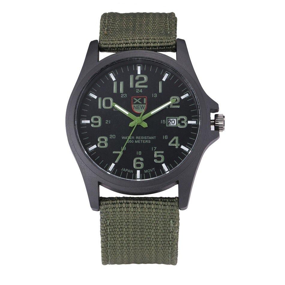 Tactical Men's Watch – Waterproof 50m, Shock-Resistant, Night Light