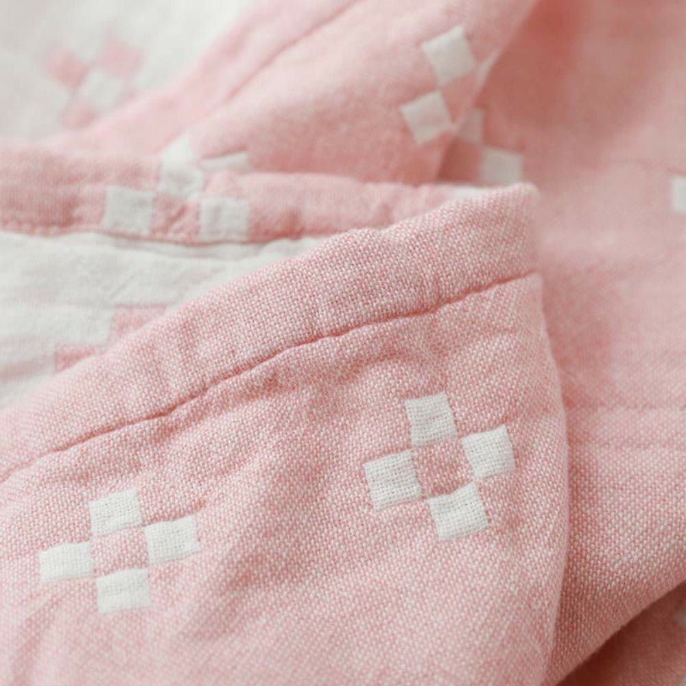 Diamond Dot Cotton Blanket - Soft 3-Layer Gauze Throw