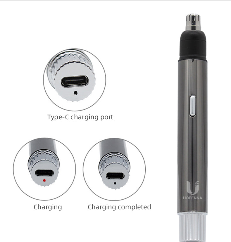 USB Rechargeable Nose, Ear & Eyebrow Hair Trimmer
