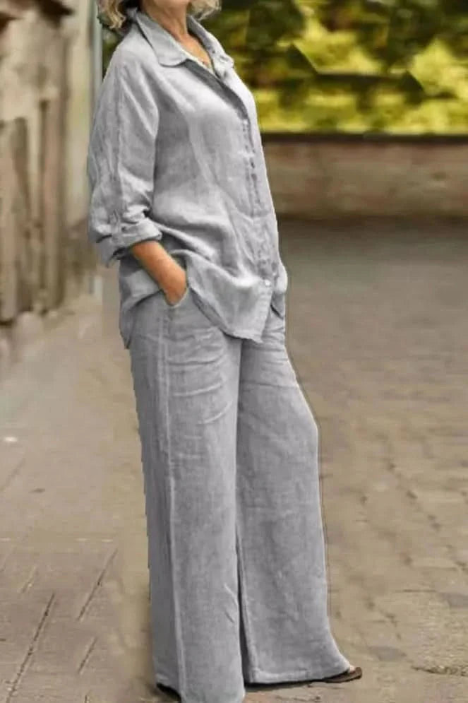 Wide Leg Matching Co-Ord Outfit Set for Effortless Style