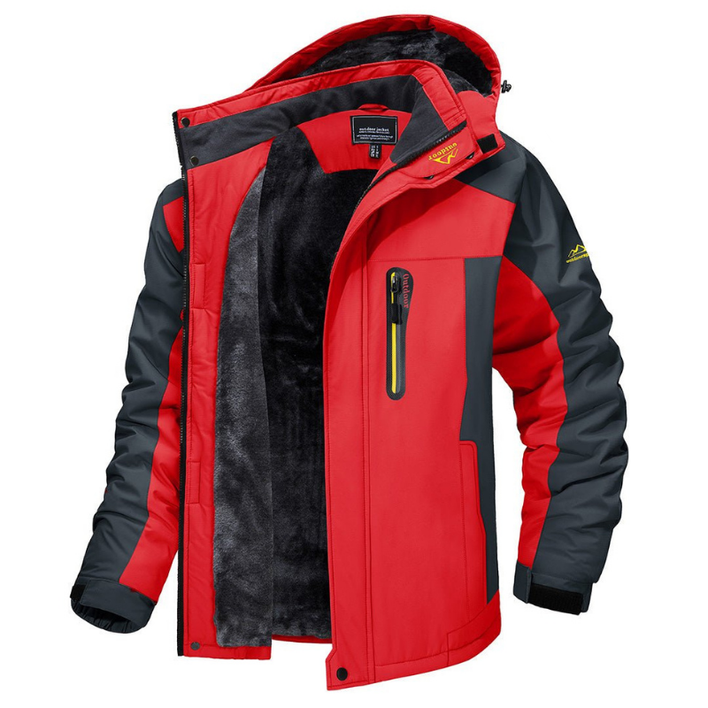 Men's Waterproof Fleece-Lined Winter Parka Jacket