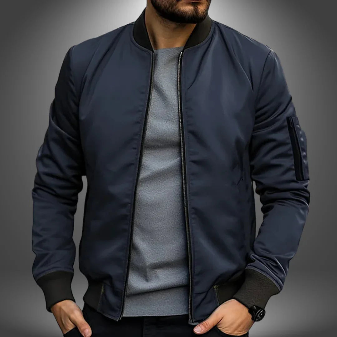 Men's Slim Fit Bomber Jacket – Lightweight Windbreaker Style
