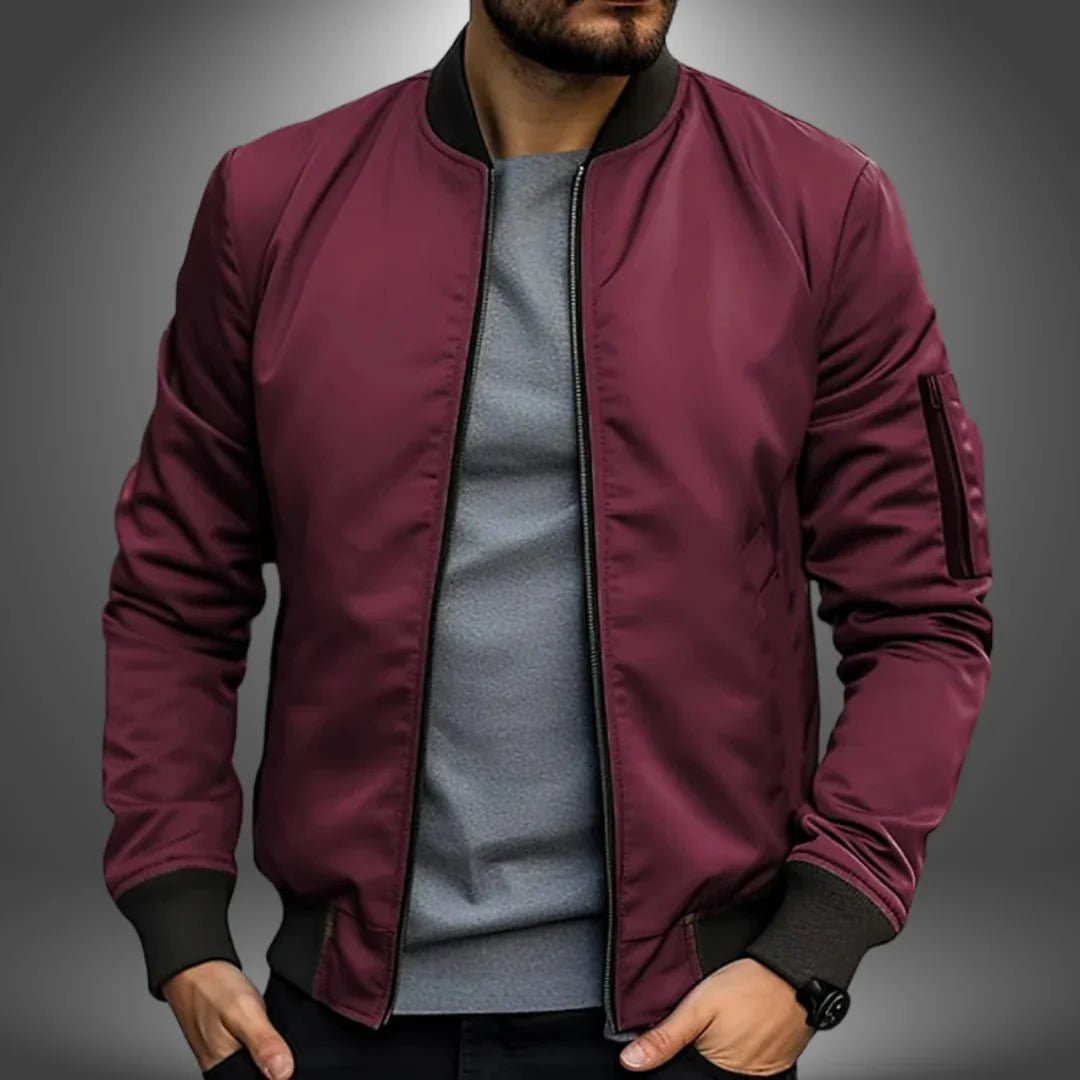 Men's Slim Fit Bomber Jacket – Lightweight Windbreaker Style