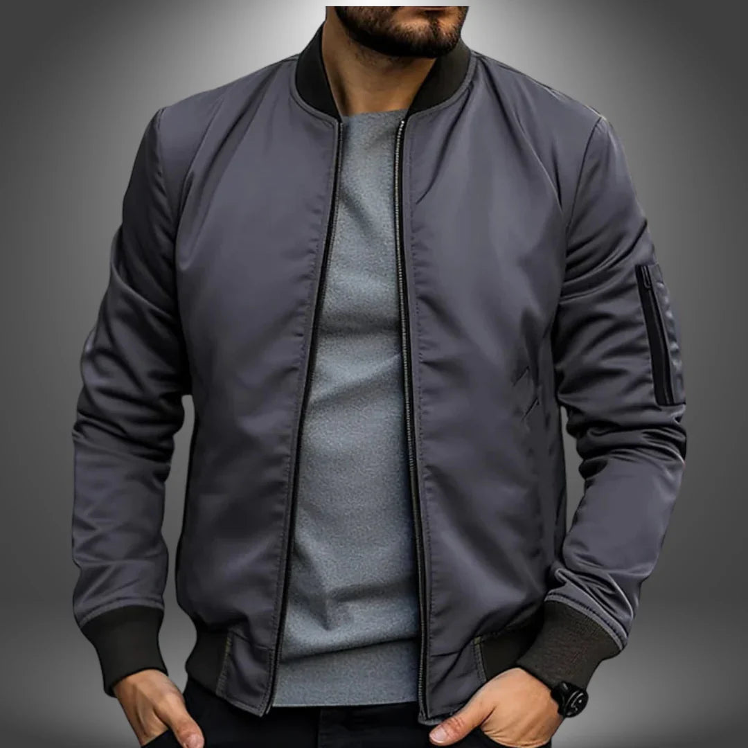 Men's Slim Fit Bomber Jacket – Lightweight Windbreaker Style