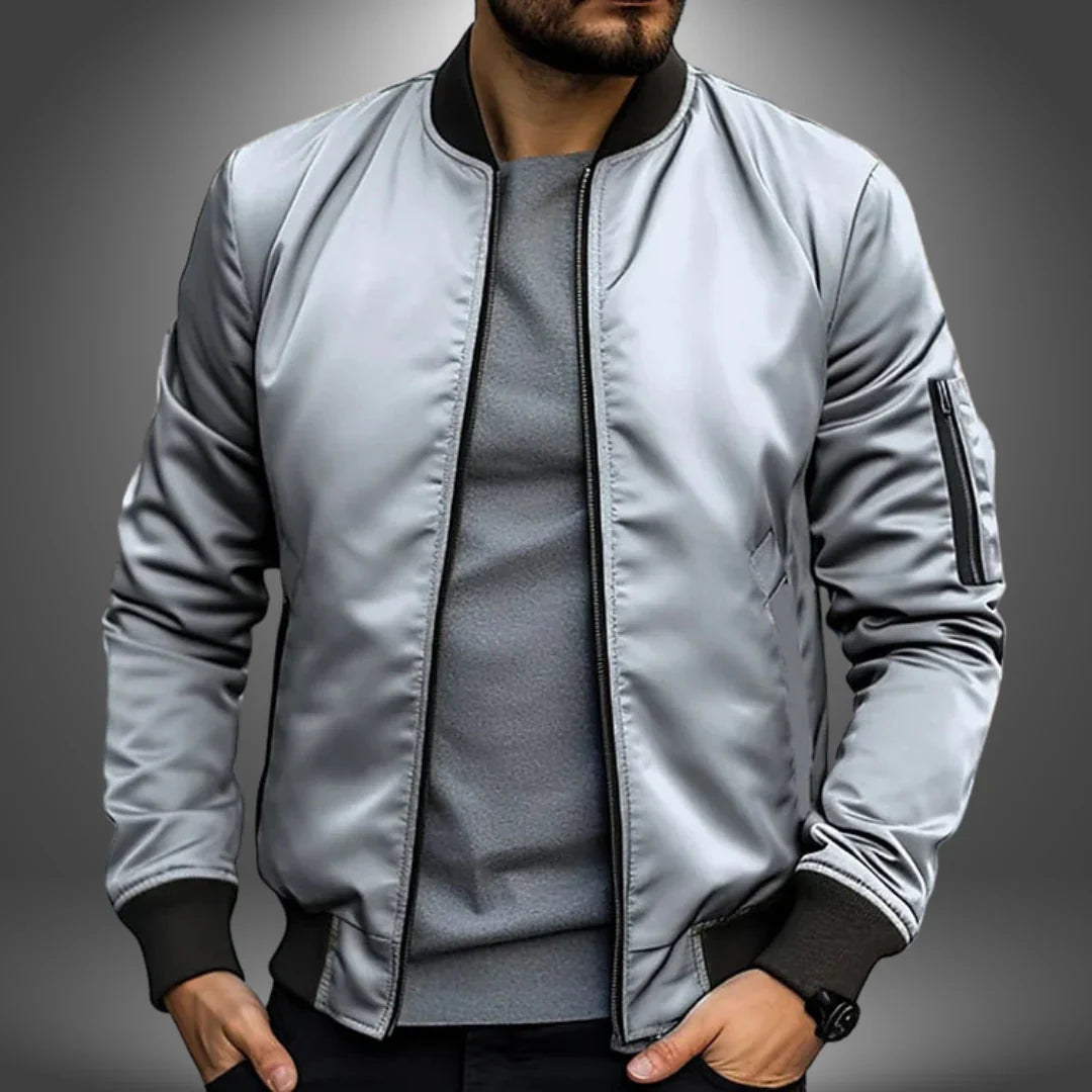 Men's Slim Fit Bomber Jacket – Lightweight Windbreaker Style