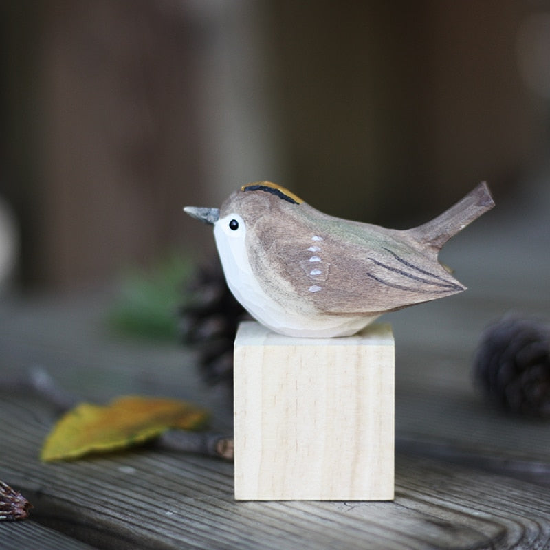 Scandinavian Bird Ornament – Hand-Carved Wooden Robin Design