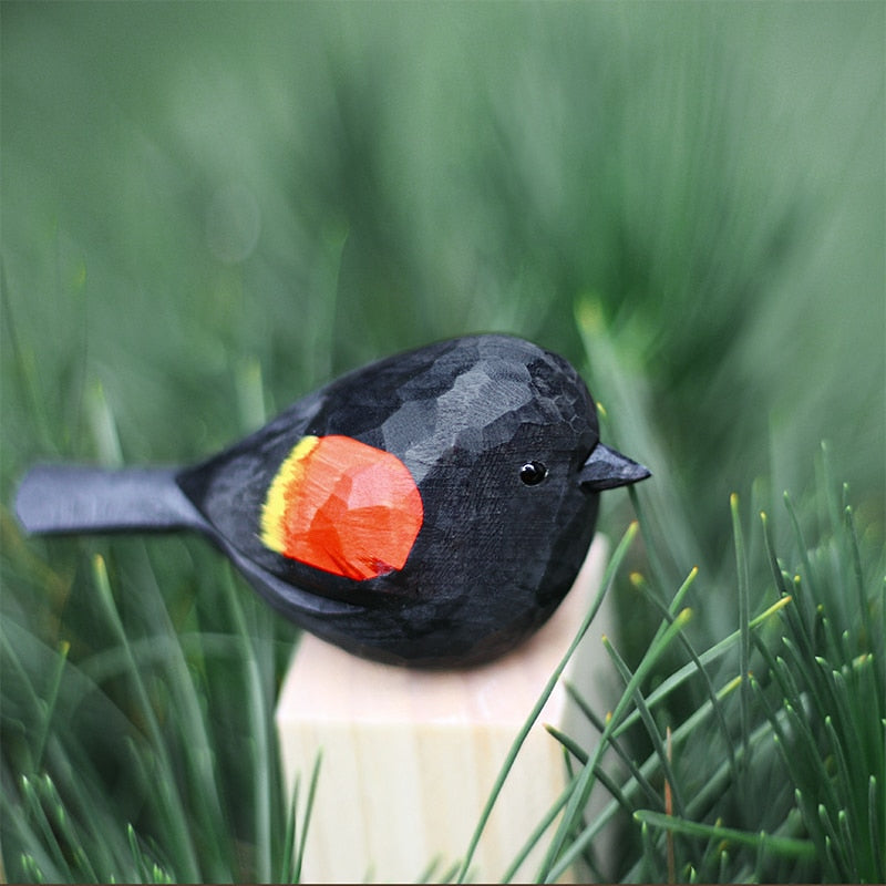 Scandinavian Bird Ornament – Hand-Carved Wooden Robin Design