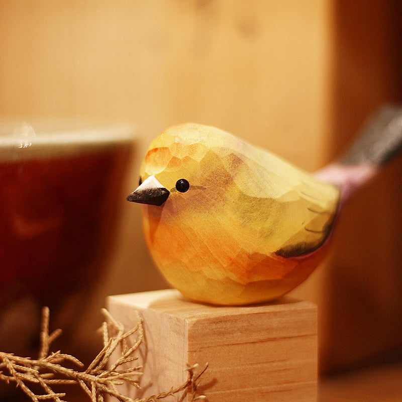 Scandinavian Bird Ornament – Hand-Carved Wooden Robin Design