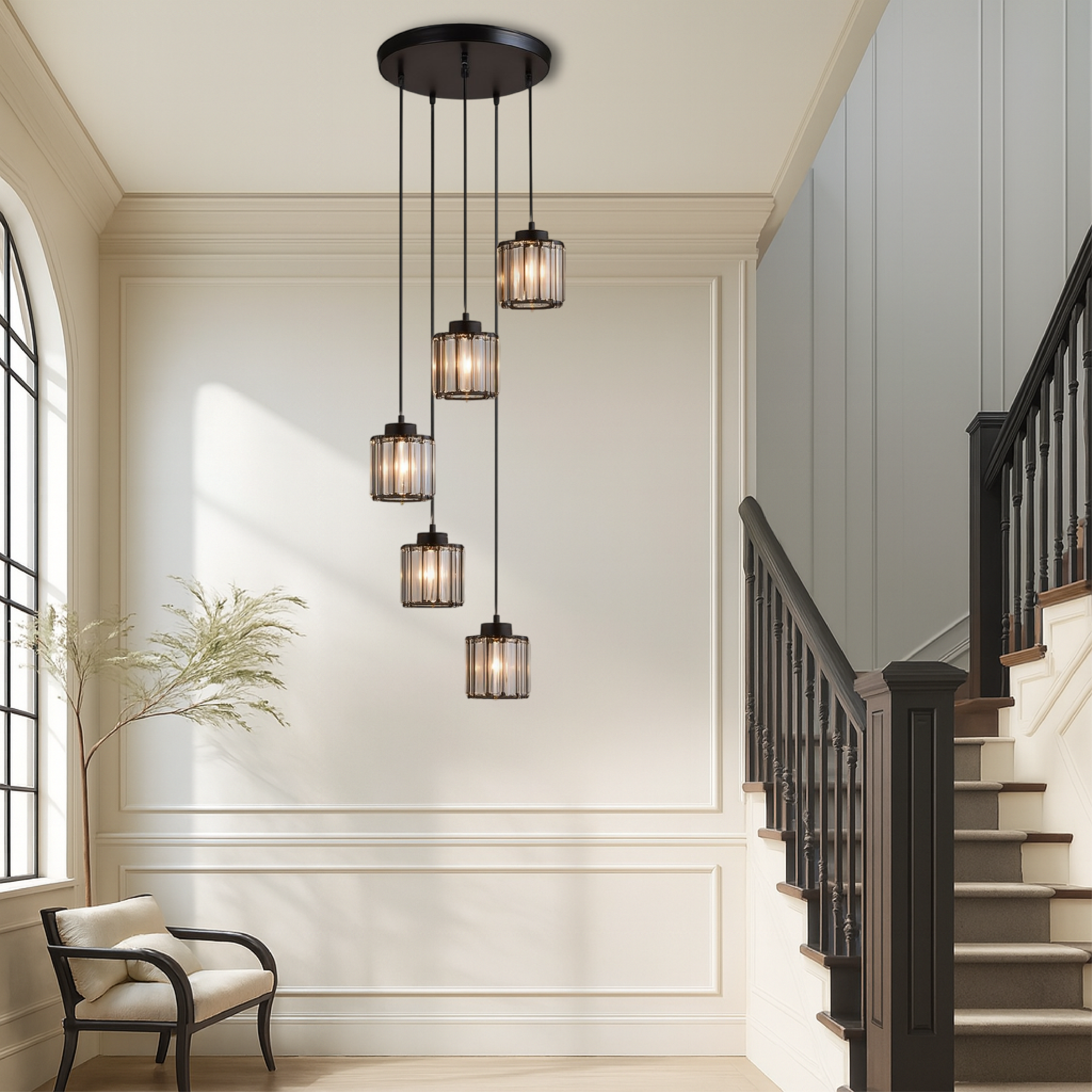 Crystal Pendant Chandelier – 5-Tier Glass Cascade Design