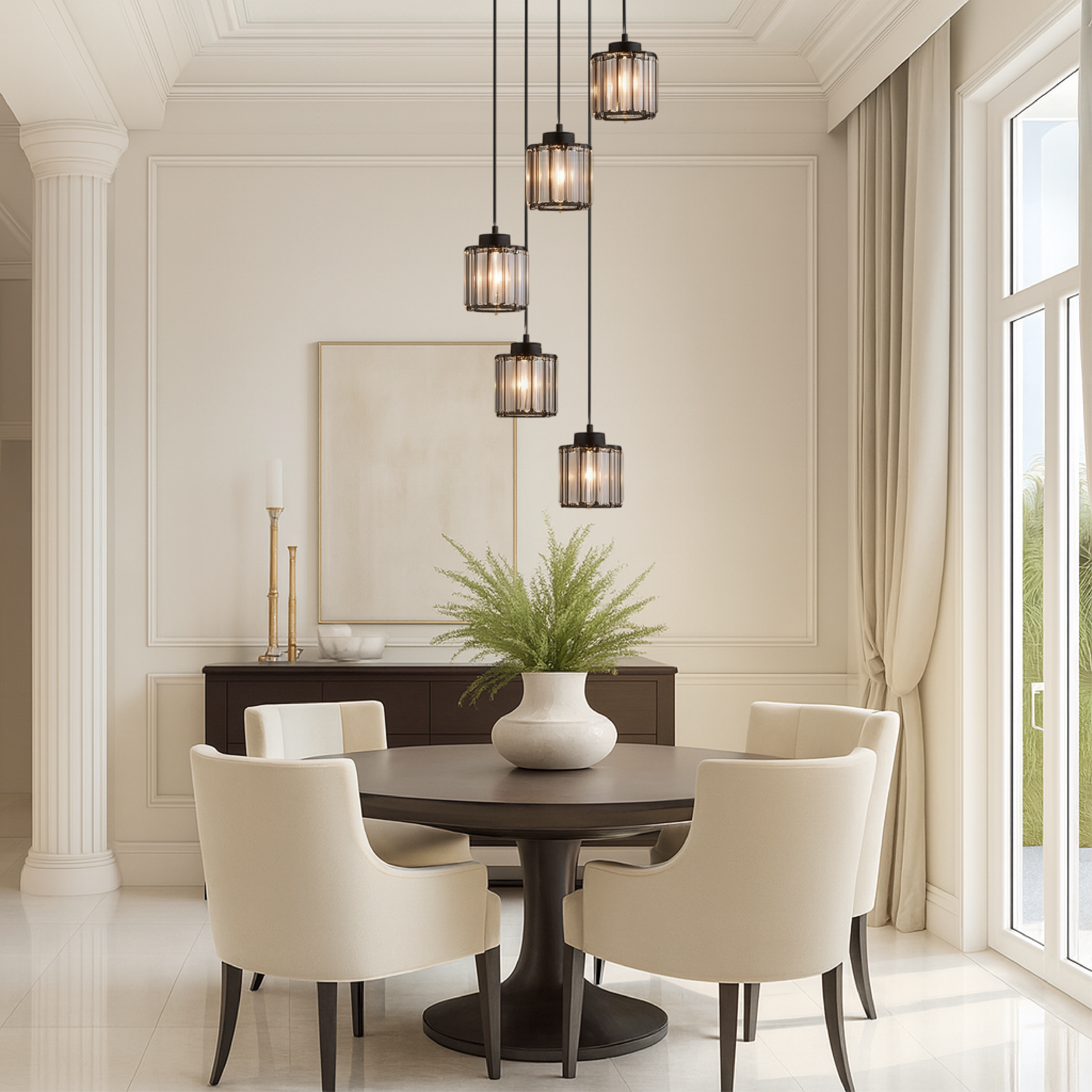Crystal Pendant Chandelier – 5-Tier Glass Cascade Design