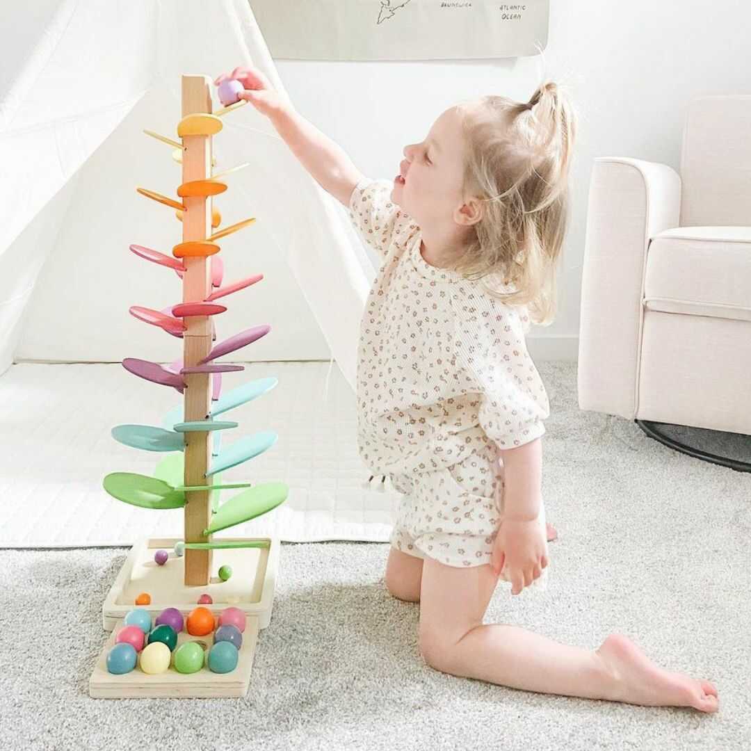 Wooden Rainbow Sound Tower - Educational Sensory Play Set