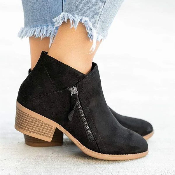 Comfort Ankle Boots - Suede Leather with Arch Support