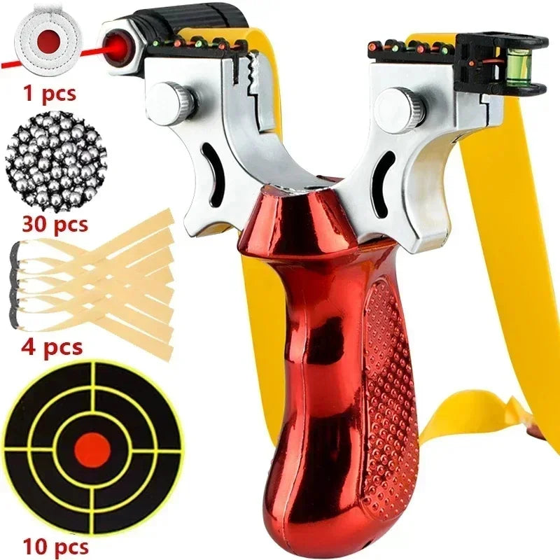 Precision Slingshot with Laser Sight, Level & Non-Slip Grip