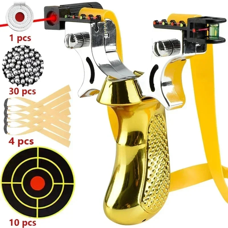 Precision Slingshot with Laser Sight, Level & Non-Slip Grip
