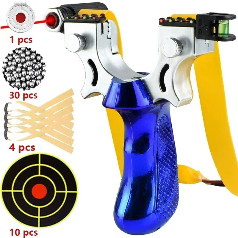 Precision Slingshot with Laser Sight, Level & Non-Slip Grip