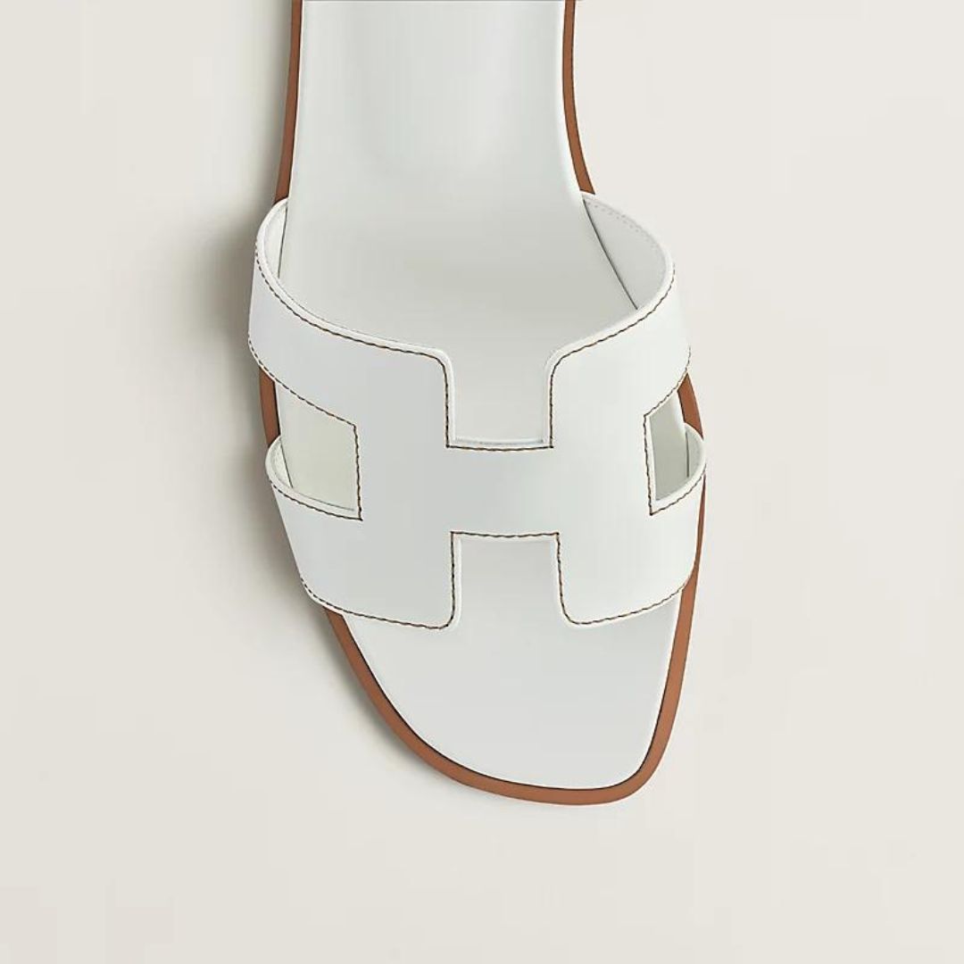 Classic Leather Sandals with Cut-Out Design & Wooden Sole