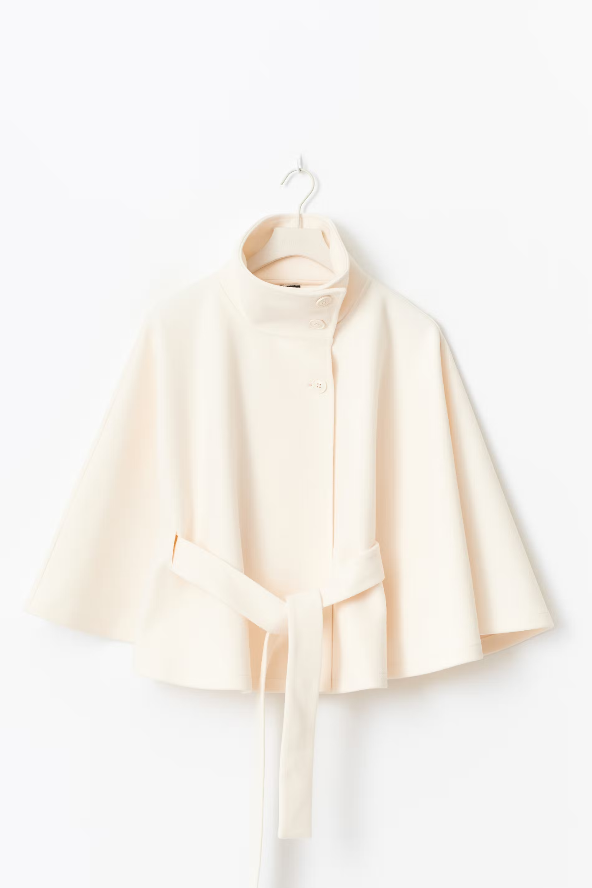 Women's Cape Coat | High Collar Button-Front Design