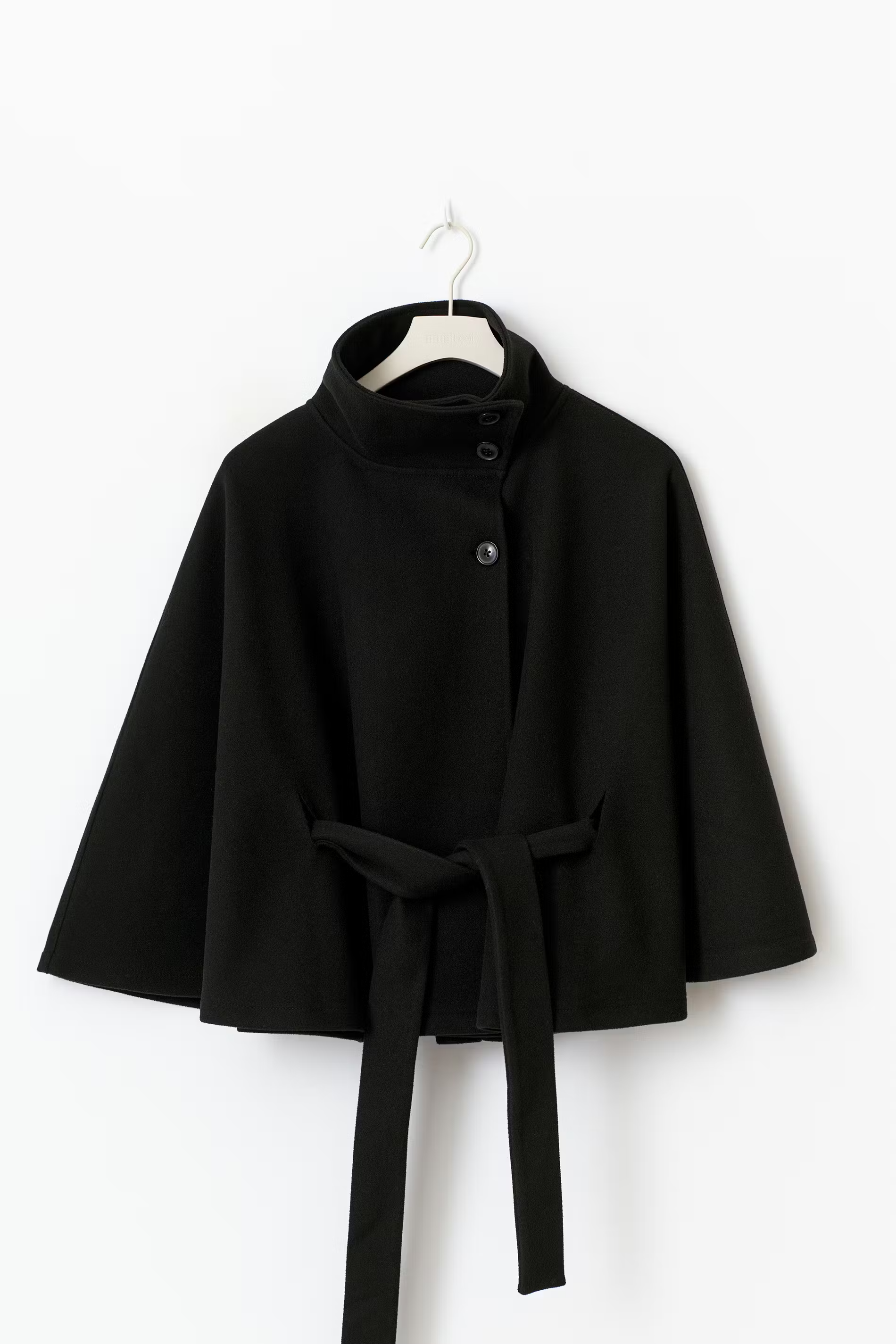 Women's Cape Coat | High Collar Button-Front Design