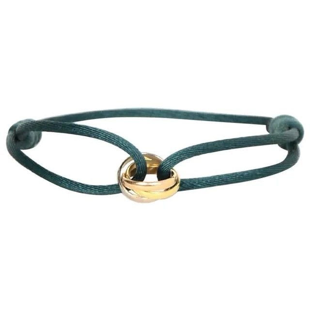 Minimalist Cord Bracelet with Rose Gold Infinity Charm