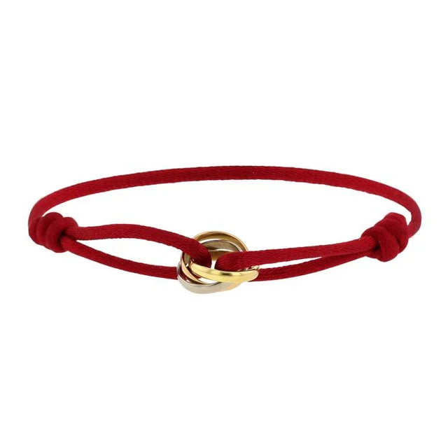 Minimalist Cord Bracelet with Rose Gold Infinity Charm