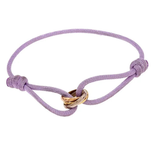 Minimalist Cord Bracelet with Rose Gold Infinity Charm