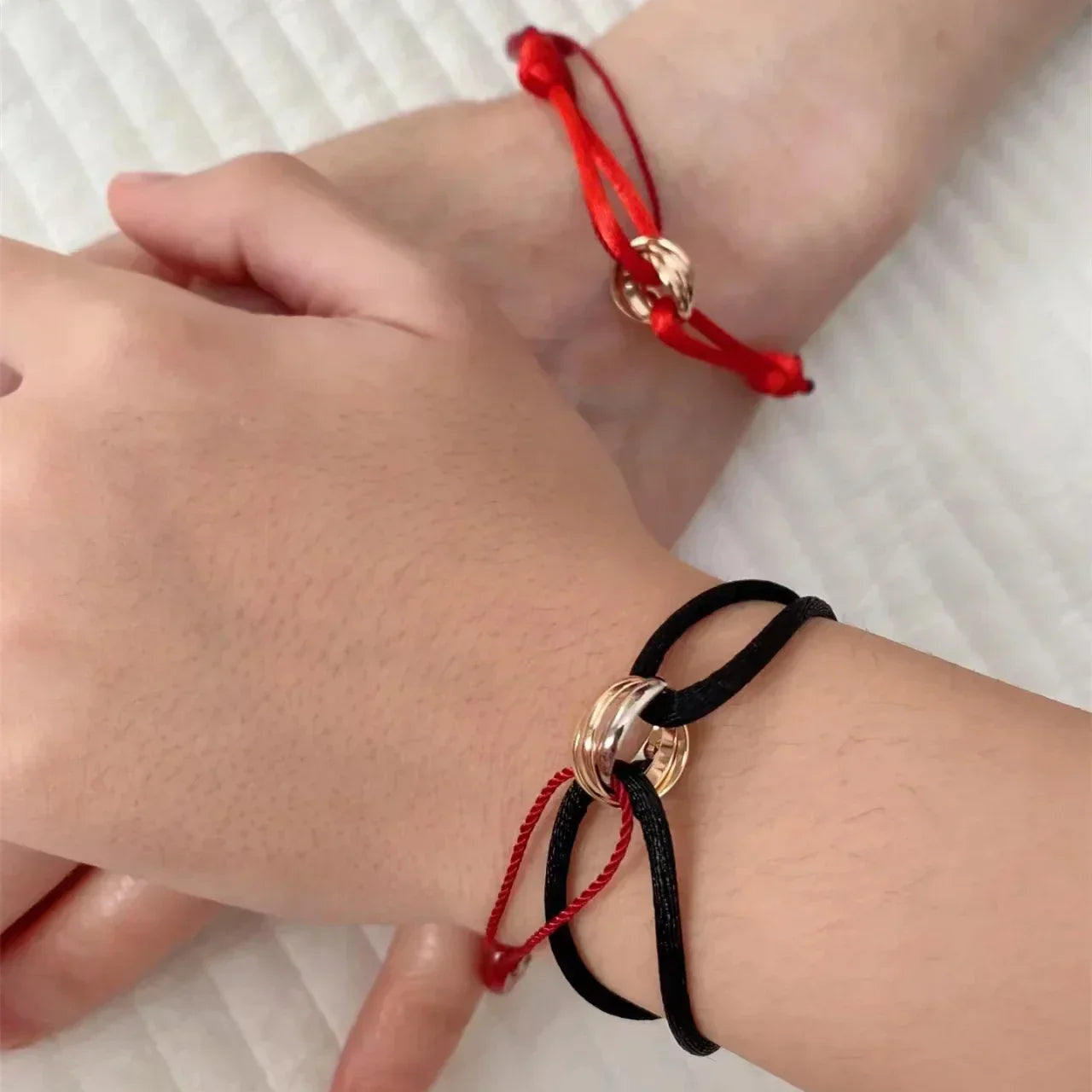 Minimalist Cord Bracelet with Rose Gold Infinity Charm