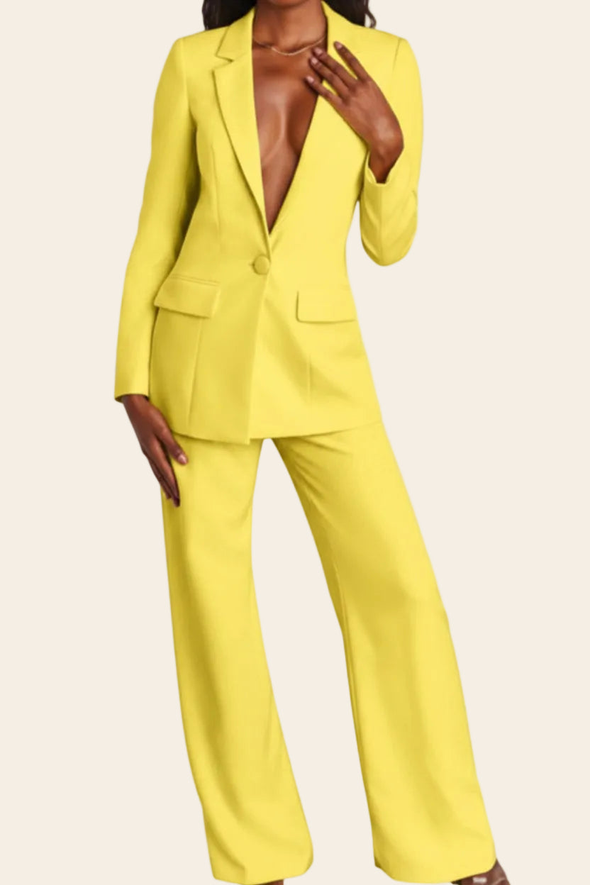 Polished Tailored Suit Set with Structured Blazer