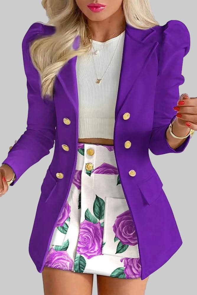 Tailored Power Blazer Skirt Suit for Business Casual Style