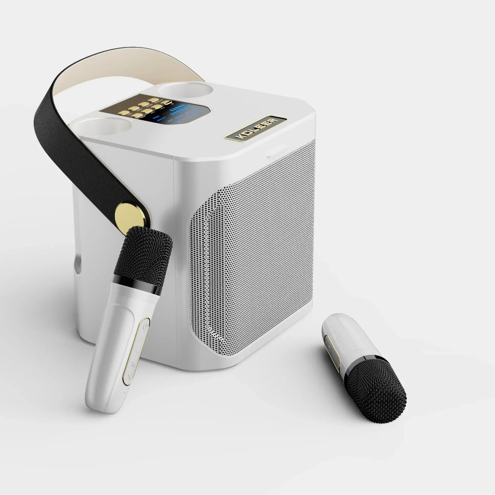Portable Karaoke Speaker with Dual Wireless Microphones & 360° Sound