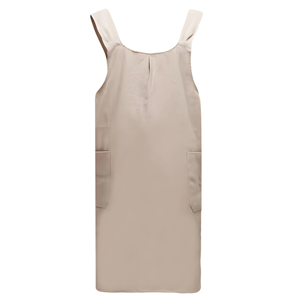 Korean-Inspired Cross-Back Apron Dress, Cotton Linen