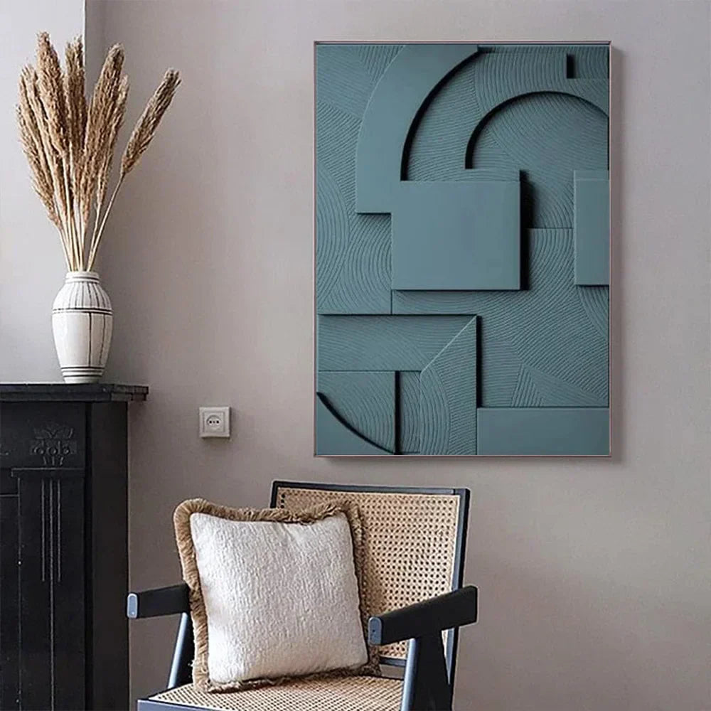 Minimalist Abstract 3D Geometric Canvas Wall Art