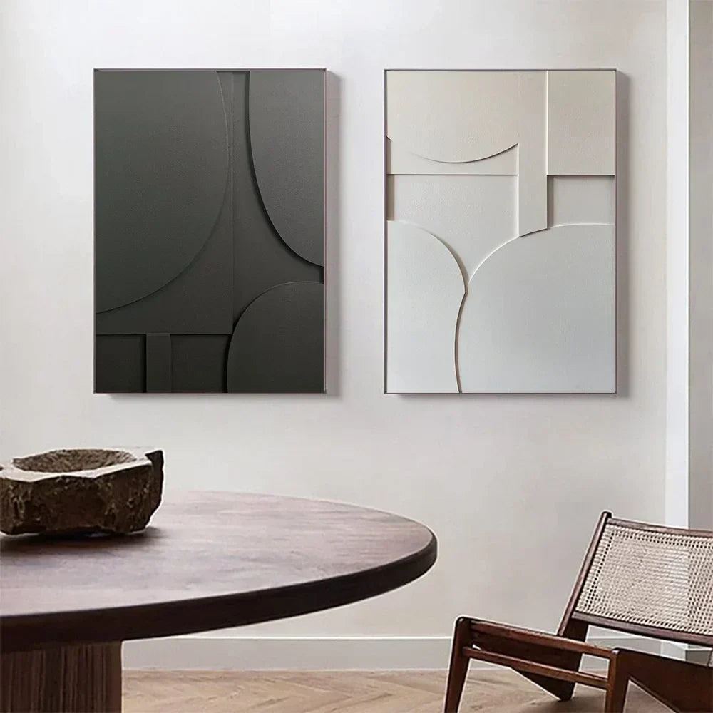 Minimalist Abstract 3D Geometric Canvas Wall Art